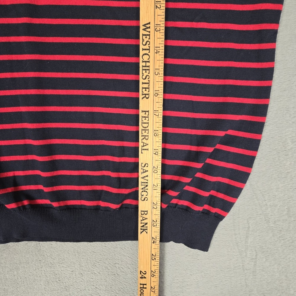 VTG Ralph Lauren Sport T-Shirt Womens XL Red Navy Striped Cotton Short Sleeve - Picture 7 of 8